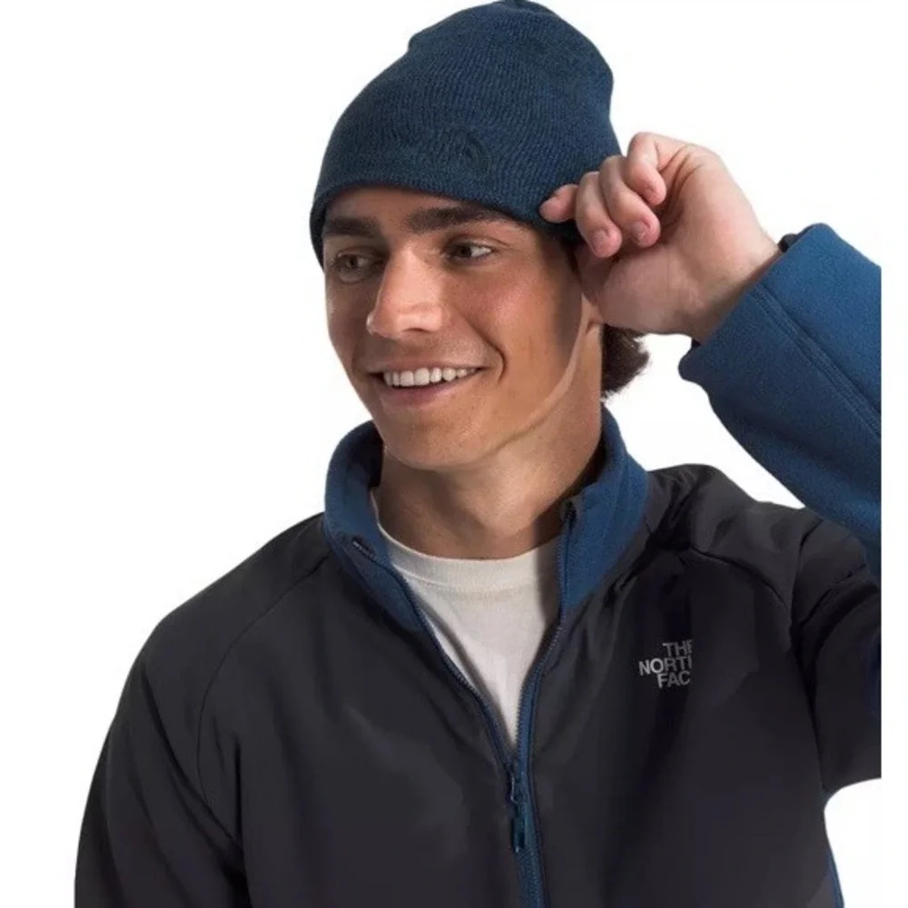 The North Face NWT Adult Jim Beanie Wool Blend One Size Shady Blue Heather